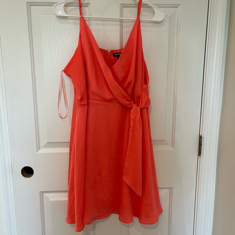 Express Coral Sleeveless Dress